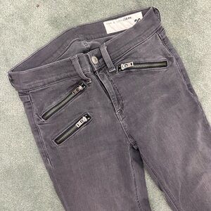 rag & bone Charcoal Zipper Skinny Jeans